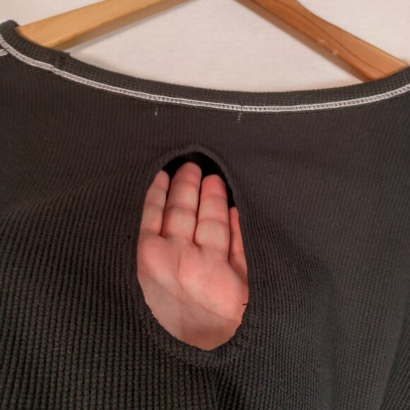 Angel Premium Shirt Plus Size 1X Black Thermal Sweater Sleeves Alpaca Cropped - Picture 10 of 16